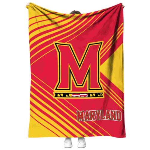 maryland terrapins diagonal stripes red blanket best selling