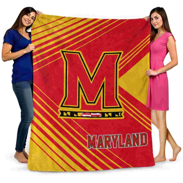 maryland terrapins diagonal stripes red blanket fashion forward