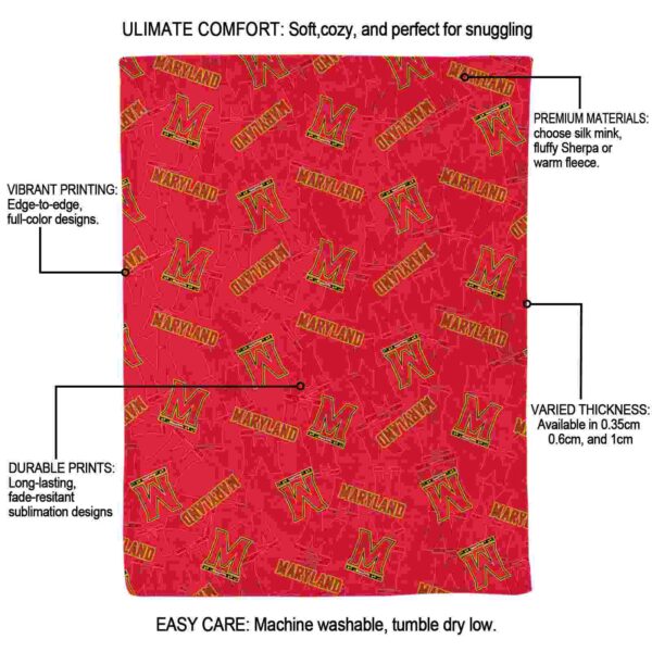maryland terrapins diehard fans red blanket new arrival