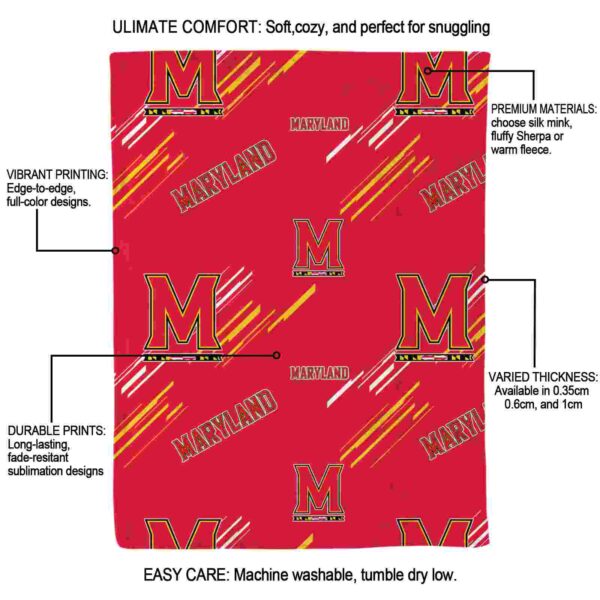 maryland terrapins fan spirit red blanket new arrival