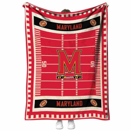 maryland terrapins football field red blanket best selling