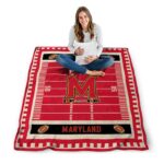 maryland terrapins football field red blanket high quality
