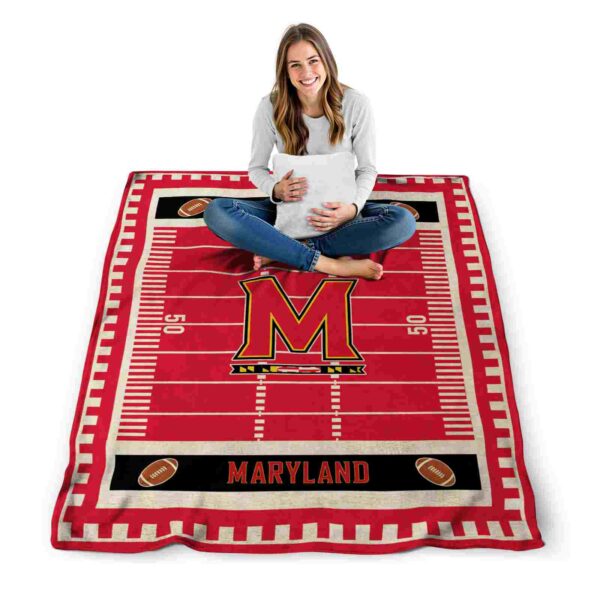 maryland terrapins football field red blanket high quality