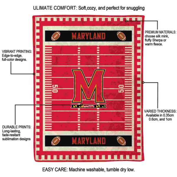 maryland terrapins football field red blanket new arrival