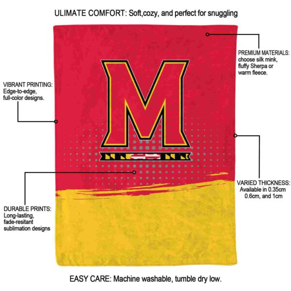 maryland terrapins gradient dots red blanket new arrival