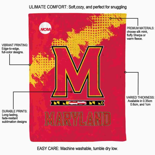 maryland terrapins grunge texture red blanket new arrival