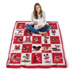 maryland terrapins mickey minnie red white blanket high quality