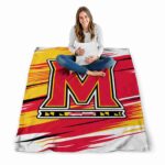 maryland terrapins paint streaks red white blanket high quality