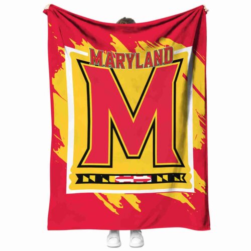 maryland terrapins splatter effect red blanket best selling