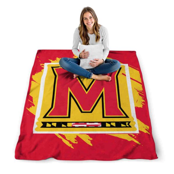 maryland terrapins splatter effect red blanket high quality