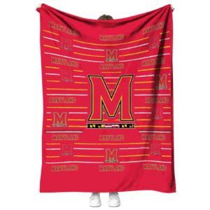 maryland terrapins striped pattern red blanket best selling