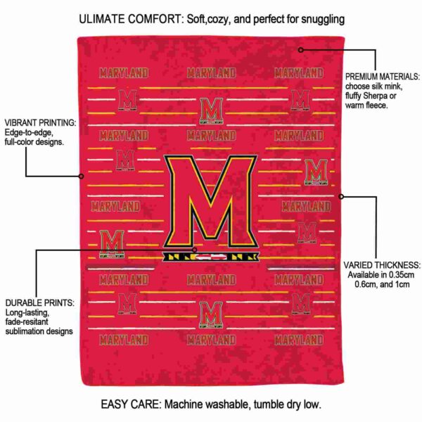 maryland terrapins striped pattern red blanket new arrival