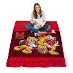 maryland terrapins three musketeers red blanket high quality