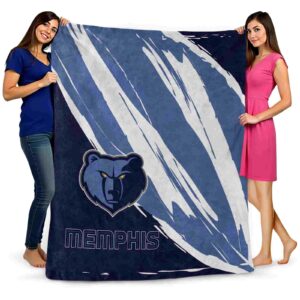 memphis grizzlies brushstrokes blue white blanket fashion forward