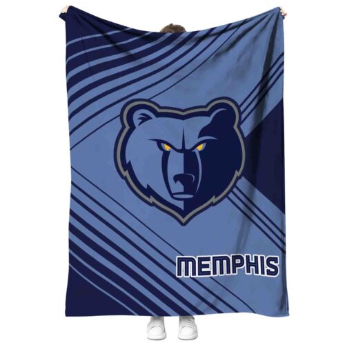 memphis grizzlies diagonal stripes blue blanket best selling