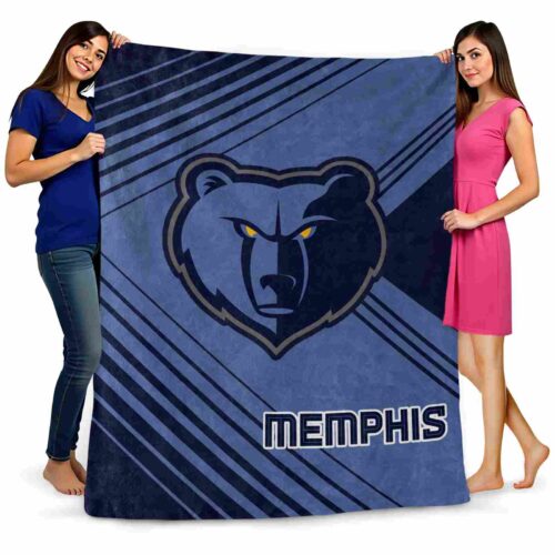 memphis grizzlies diagonal stripes blue blanket fashion forward
