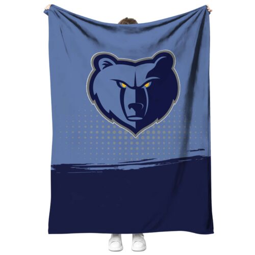 memphis grizzlies gradient dots blue blanket best selling