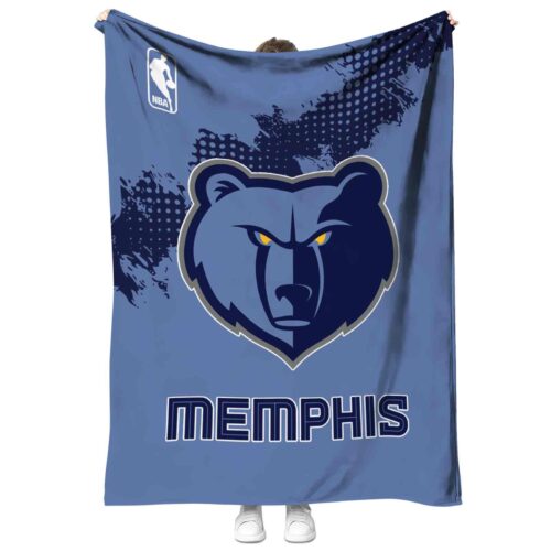 memphis grizzlies grunge texture blue blanket best selling