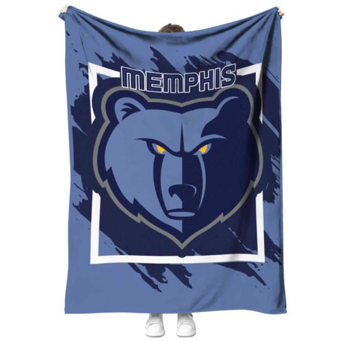 memphis grizzlies splatter effect blue blanket best selling