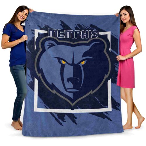 memphis grizzlies splatter effect blue blanket fashion forward