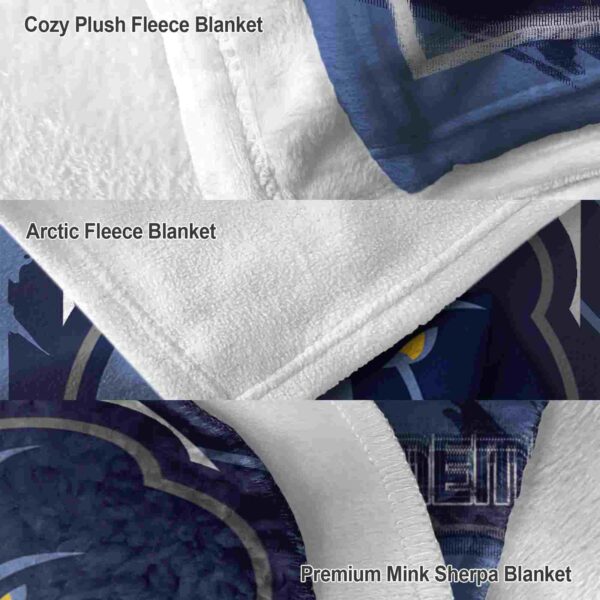 memphis grizzlies splatter effect blue blanket premium grade