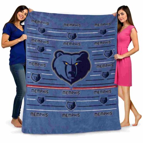 memphis grizzlies striped pattern blue blanket fashion forward