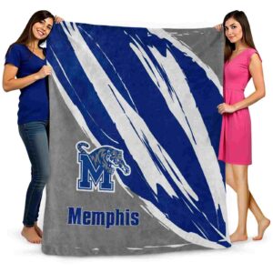 memphis tigers brushstrokes blue white blanket fashion forward
