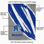 memphis tigers brushstrokes blue white blanket best selling