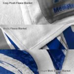 memphis tigers brushstrokes blue white blanket best selling