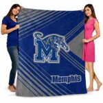 memphis tigers diagonal stripes blue blanket best selling