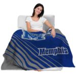 memphis tigers diagonal stripes blue blanket best selling