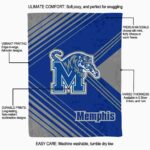 memphis tigers diagonal stripes blue blanket best selling