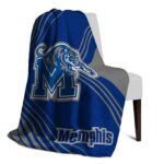 memphis tigers diagonal stripes blue blanket best selling