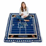 memphis tigers football field blue blanket best selling