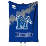 memphis tigers grunge texture blue blanket best selling