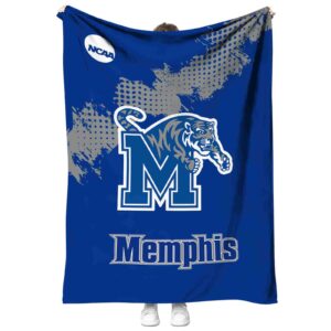 memphis tigers grunge texture blue blanket best selling