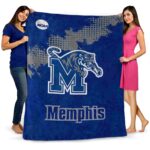 memphis tigers grunge texture blue blanket best selling