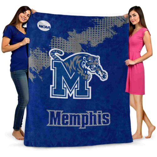 memphis tigers grunge texture blue blanket fashion forward