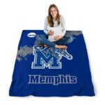 memphis tigers grunge texture blue blanket best selling