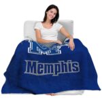 memphis tigers grunge texture blue blanket best selling