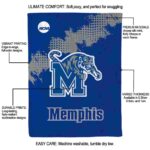 memphis tigers grunge texture blue blanket best selling