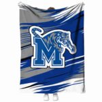 memphis tigers paint streaks blue white blanket best selling