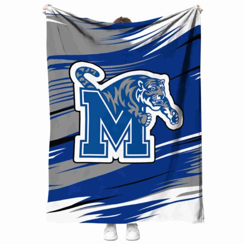 memphis tigers paint streaks blue white blanket best selling