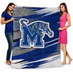 memphis tigers paint streaks blue white blanket best selling