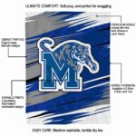 memphis tigers paint streaks blue white blanket best selling