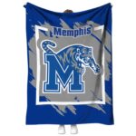 memphis tigers splatter effect blue blanket best selling
