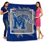 memphis tigers splatter effect blue blanket best selling