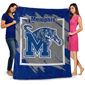 memphis tigers splatter effect blue blanket fashion forward