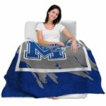 memphis tigers splatter effect blue blanket best selling