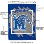 memphis tigers splatter effect blue blanket best selling